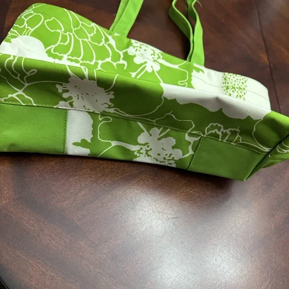 Lancôme Green Floral Tote Bag Shopper Beach Bag Travel - Picture 5 of 12